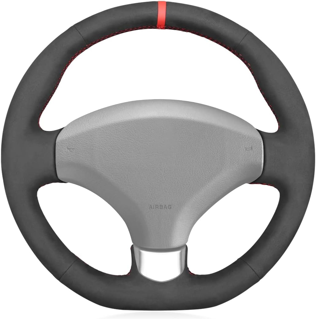 MEWANT PU Leather DIY Car Steering Wheel Cover for Peugeot 308 2007-2013/308 CC 2009-2015/308 SW 2008-2014 / RCZ 2010-2015/3008 2009-2016/5008 2009-2017 Steering Wheel Cover for Peugeot 308