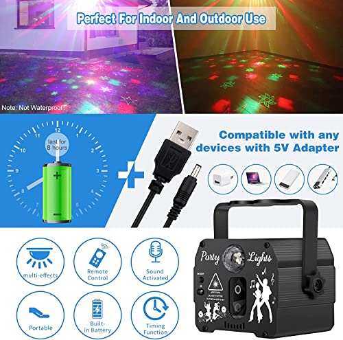 Enjoyedled Wireless Dj Disco Laser Party Lights - Battery Powered Sound Activated Stage Light With Remote - Flash Strobe Light For Parties Birthday Rave Dance Home Halloween Decoration Christmas #TOP2