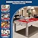 7FT 3-in-1 Pool Table with Dining Top & Table Tennis | Billiard Table Set with Accessories (Balls, Cues, Ping Pong) | HDF Wood Grain Finish | Includes Rolling Storage Caddy