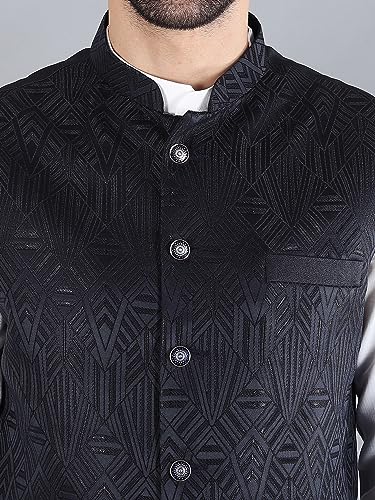 Image of Uri and MacKenzie Men's Silk Blend Kurta Pajama with Designer Ethnic Nehru Jacket /Modi Jacket