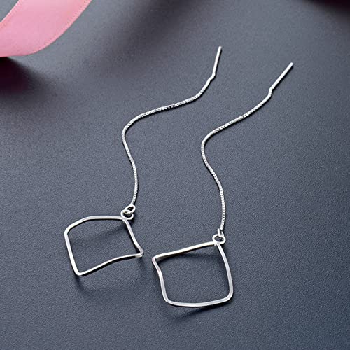 Chaîne en argent pendante et boucles d'oreilles géométriques, le cadeau idéal - 3