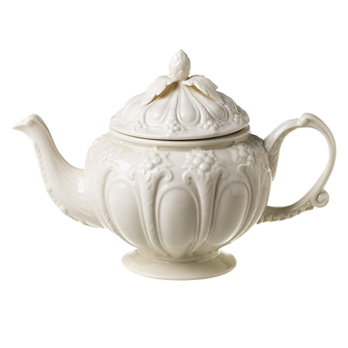 Keramik Kaffeekanne im Vintage Stil mit Reliefartiger Prägung Großer Füllmenge und Schutz vor Hohen Temperaturen für Küchen und Esszimmergebrauch