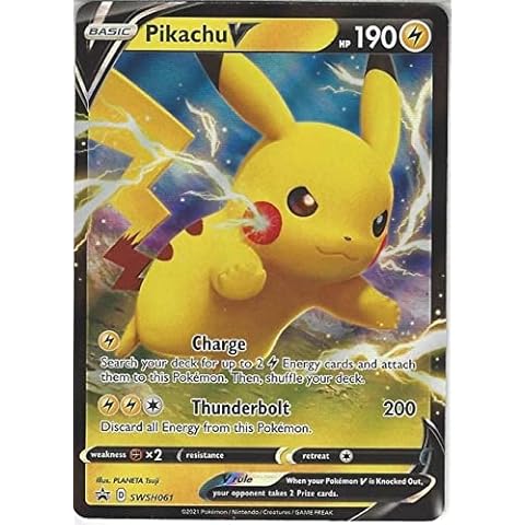 Pikachu V SWSH061 Pokemon Promo Card (Shining Fates) + TitanCards® Toploader Cover