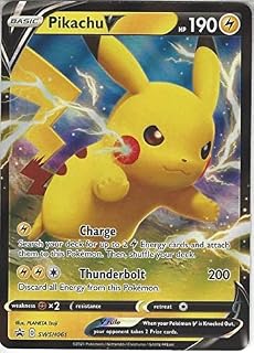 Pikachu V SWSH061 JUMBO OVERSIZED Pokemon Promo Card (Shining Fates) + TitanCards® Toploader