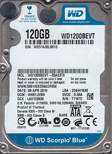 WD1200BEVT-00A23T0 DCM HHBTJHBB Western Digital 2.5 Hard Drive 120 GB s-ata