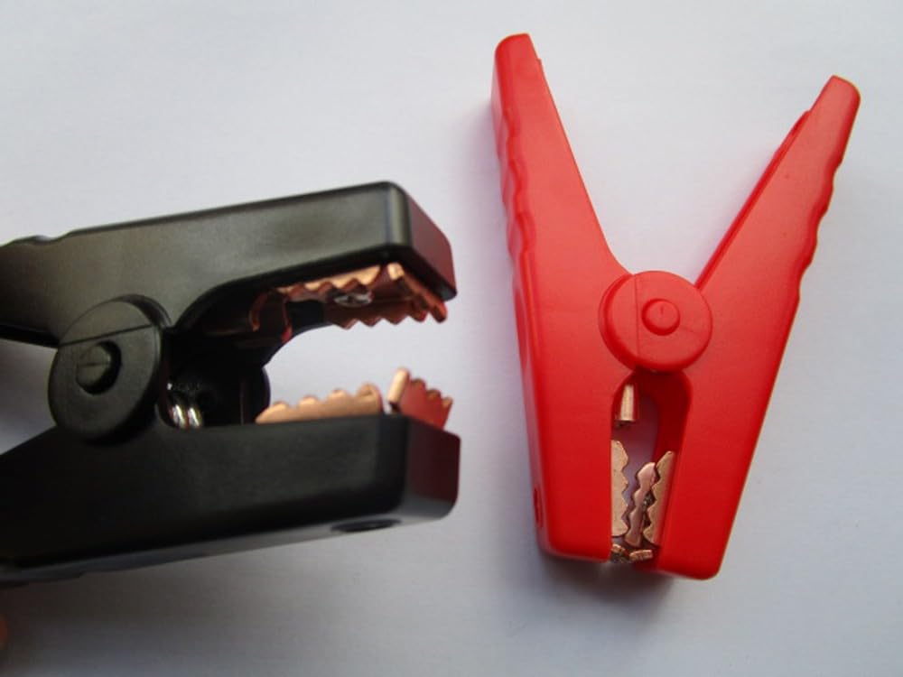 Wiring Connecting Terminals - 1 Pair (2 pcs) Battery Clip Insulated Clamp 95mm 10A Red and Black ML