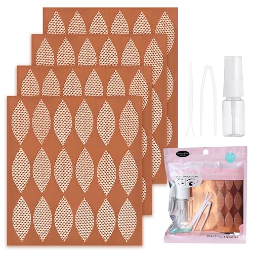 Eyelid Tape Invisible Natural Lace Eyelid Lift Strips Double Eyelid Stickers Invisible Lace Mesh Eyelid Stickers for Hooded Droopy Uneven Mono-eyelids Breathable & Waterproof with Tweezers Fork