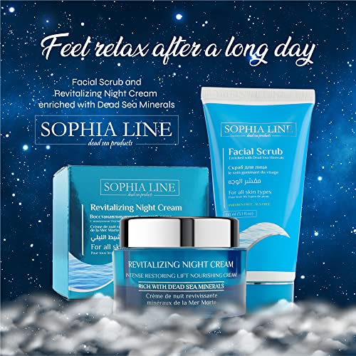 Sophia Line Relax Package - Dead Sea Product Set - Night Cream For Women Anti Aging & Facial Scrub - Exfoliating Daily Face Wash And Scrub - Face Peel & Body Scrubs For Women Exfoliation - (Set Of 2) #TOP5