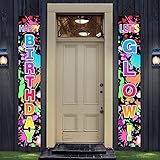 Glow Neon Birthday Party Decorations Supplies, Lets Glow & Happy Birthday Door Banner Sign Supplies,...