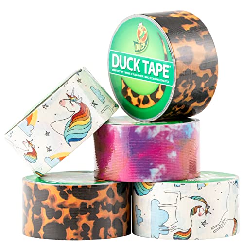 Image of Duck Tape Pattern Colours Whimsical Unicorns. Arts & Crafts, DIY, Crafts, Gift Wrapping, Decorative, Scrapbook, Scrapbooking, Bullet Journal, Planner, Party, Festivals, Decoration - 48mm x 9.1m