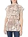 Produktbild Gloria Vanderbilt Damen Short Sleeve Blousewillliam Gewebt Woven Blusa Tejida de Manga Cortawillliam Purple/Willliam Rast-Alannah Kurzen Ärmeln Bluse, Multi Pentagramm, Mittel