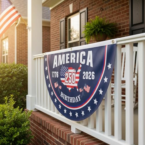 Bandera de 250 cumpleaños para interior y exterior ideal en jardines y salones 5