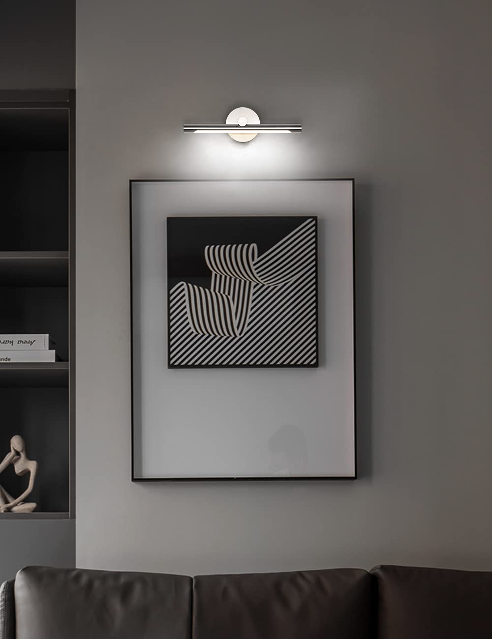 JUSHENG Modern Bathroom Vanity Light Fixtures Brushed Nickel Indoor LED