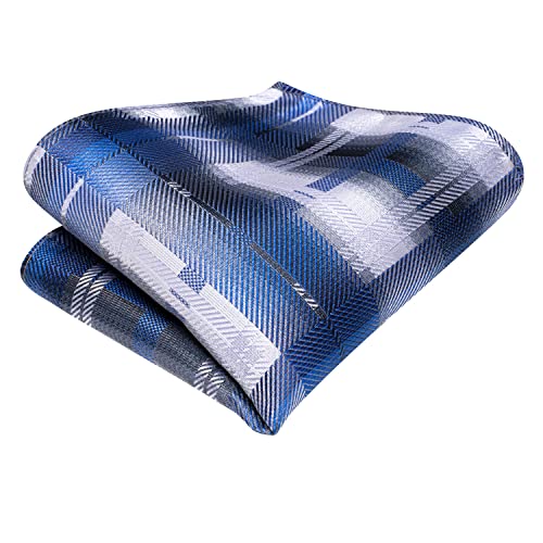 Image of Hi-Tie Men's Silk Ties Formal Woven Classic Necktie Pocket Square Cufflinks Lapel Pin Set Wedding Business