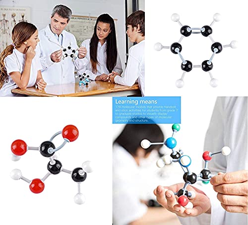 Molekularmodell der Chemie, 240 Stück Bausatz für grundlegende biochemische Strukturen, Set aus organischen Molekülen für Lehrer, Studenten, Wissenschaftler, Chemieklasse von Poweka