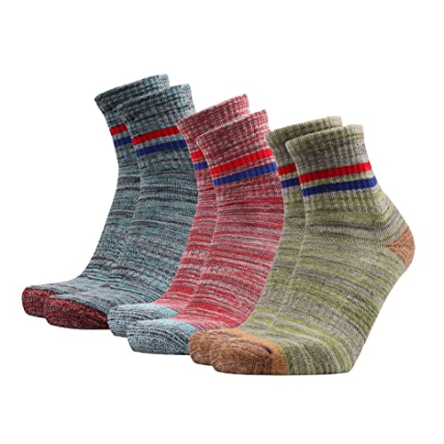 Soft Thick Mid Calf Hiking Vintage Socks | Colorful, Playful, and Comfortable Outdoor Footwear (3 Pack)
