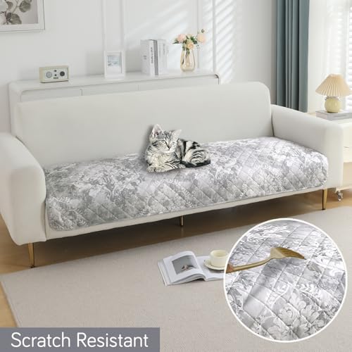 Image of HOKIPO Polyester Printed Waterproof + Anti-Slip + Quick Dry Sofa Seat Mats, Motifs Cloud Grey - Length 60cm (AR-5229-P4)