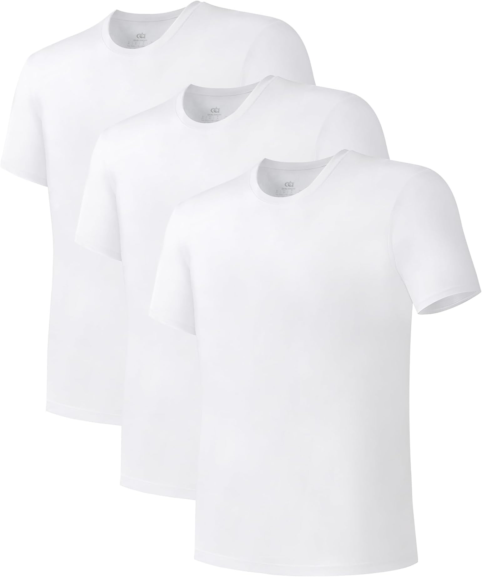 DAVID ARCHY Men's Moisture-Wicking Undershirt Crew Neck T-Shirts 3/5 Pack