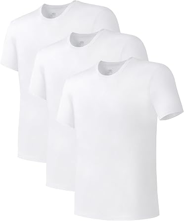 DAVID ARCHY Mens Moisture-Wicking Undershirt Crew Neck T-Shirts 3/5 Pack | Bamboo Rayon, Breathable, Cooling, Soft, Lightweight, Stay-Tucked, Classic, For layering, Work, Casual