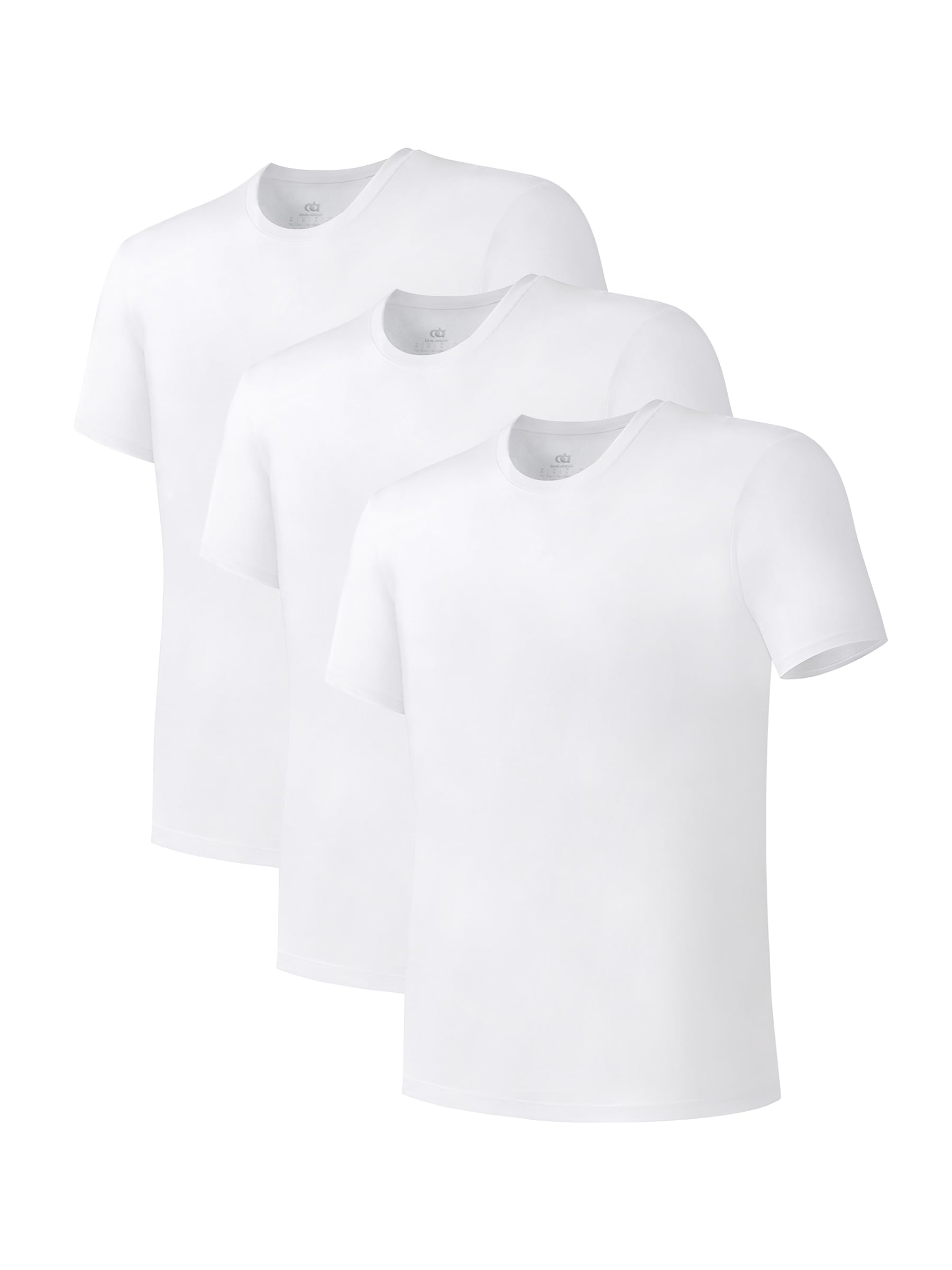 DAVID ARCHY Men's Bamboo Rayon Breathable Crew Neck Undershirts 3/5 Pack | T-Shirts is Moisture-Wicking, Cooling, Soft and Lightweight, Stay-Tucked Fit for Layering, Work and Casual Wear