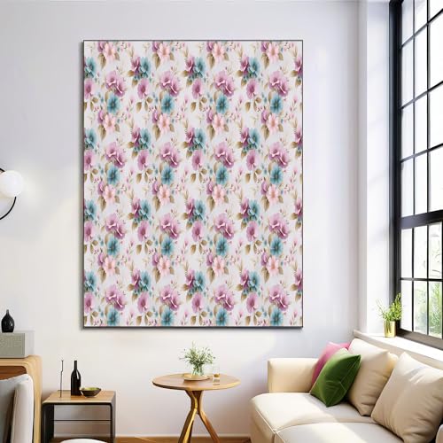 Póster de flores de acuarela vintage en tonos pastel para iluminar con arte botánico de 60x80cm