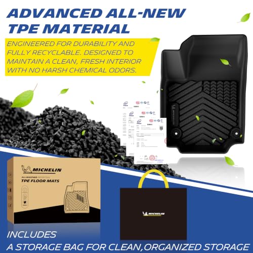 Image of Michelin Vehicle Mats for 2025-2026 Chevy Equinox Gas /GMC Terrain (6 Piece) | Not Fit Equinox EV, All-Weather Floor Liner & Trunk Mat, Custom Fit, Durable TPE, Non-Slip