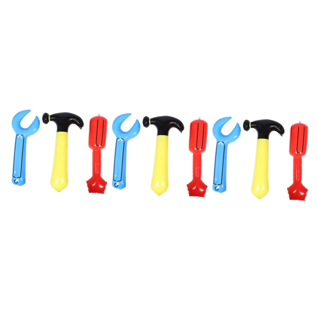 HANABASS 3 Set Giochi Gonfiabili per Martello e Cacciavite Decorazioni Tematiche per Feste Compleanno Kit Strumenti Sicuro e Portatile Ruolo Educativo
