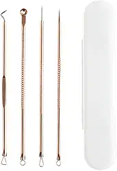 Ferramentas profissionais removedoras de cravos, ROMÂNICO BEAR 8 em 4 Conjunto de ferramentas extrator de comedão espinhas para acne, manchas, espinhas, remoção de espinhas para o