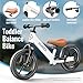 SEREED Toddler Balance Bike 2 Year Old, No Pedal Kids Bicycle Toys for 2-5 Years Old, Tool-Free Adjustment, Customize Plate with Stickers, Gift for 2-3 Boys Girls (White)