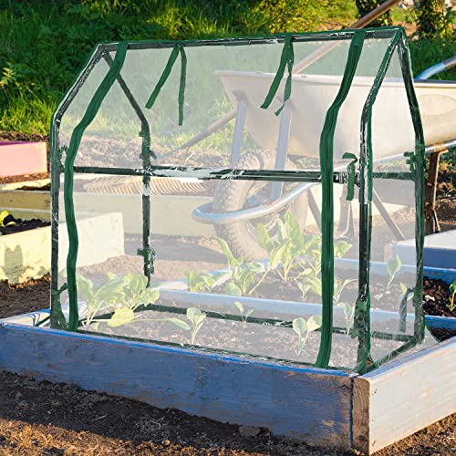 Gardzen Mini Greenhouse Heavy Duty Portable Green House, Clear Tent Indoor Or Outdoor For Plants 36.2”(L) X18.9”(W) X33.3”(H) #TOP5