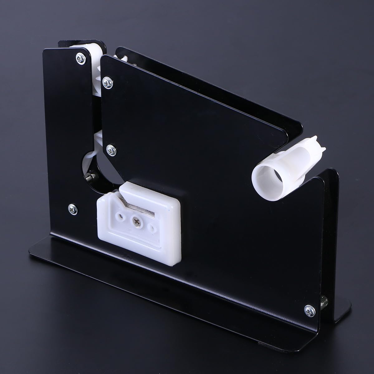 Dispenser per Nastro Adesivo 12Mm con Taglierina Integrata e 6 Pezzi di Nastro per Supermercati e Negozi per Sigillare Sacchetti in Modo Efficiente