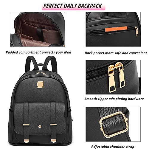 Image of MACCINELO Cute Leather Mini Backpack Purse for Women Bowknot Small Backpack for Girls gift Rucksack Ladies Shoulder Bag 3pcs