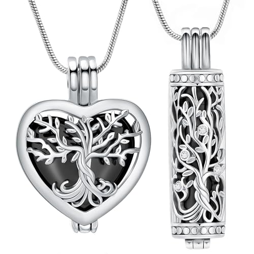 Collier urne arbre de vie contre le manque pour préserver les cendres