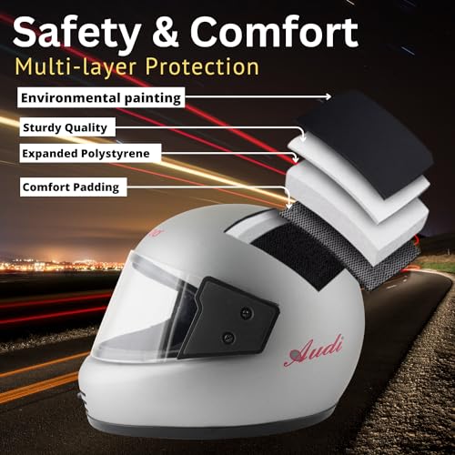Image of Sage Square Audi Full Face Clear Visor Helmet | ISI Certified | High Standard Safety | Extra Comfort & Stylish
