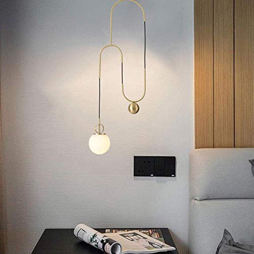 Lustre parfait en laiton doré et verre soufflé style design Nordic Light