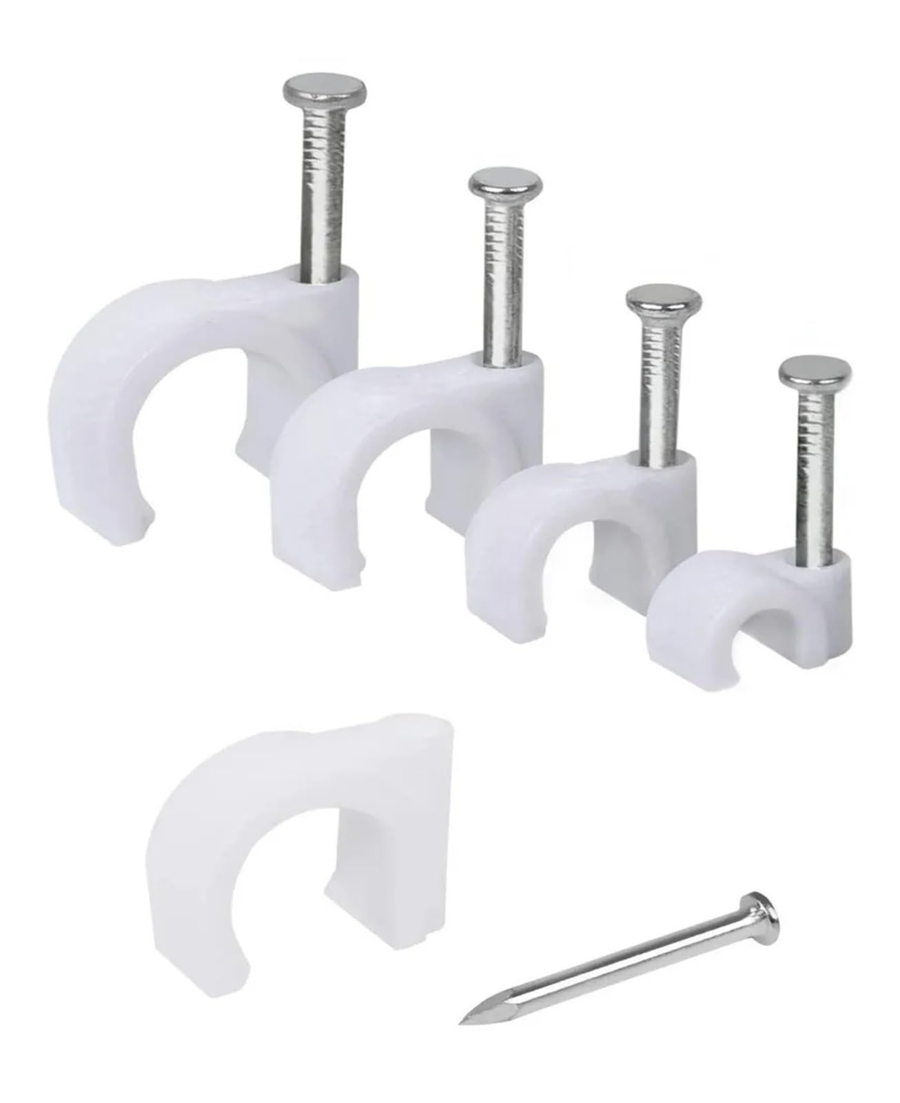 Clips de câble à clouer, 100 pièces, serre-câbles ronds 6/8/12/14/16/18/20mm, organisateur câbles, support d'attache(14mm 100PCS)