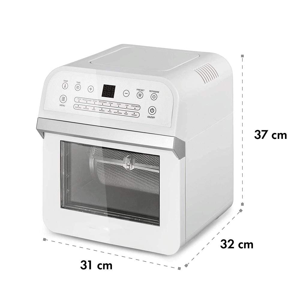 Frytownica na gorące powietrze-3D Oszczędność ogrzewania, 1600 W, Pojemność 12 L, Timer, 16 programów, Technologia konwekcji wysokiej prędkości, Timer, Termostat: od 50 do 230 ° C, 5-częściowe