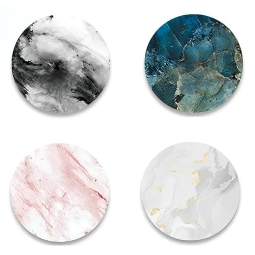 4 Pack New Version Phone Holder Black White Marble Grip Stand Finger Holder for Smartphone and Tablets (Marble A)