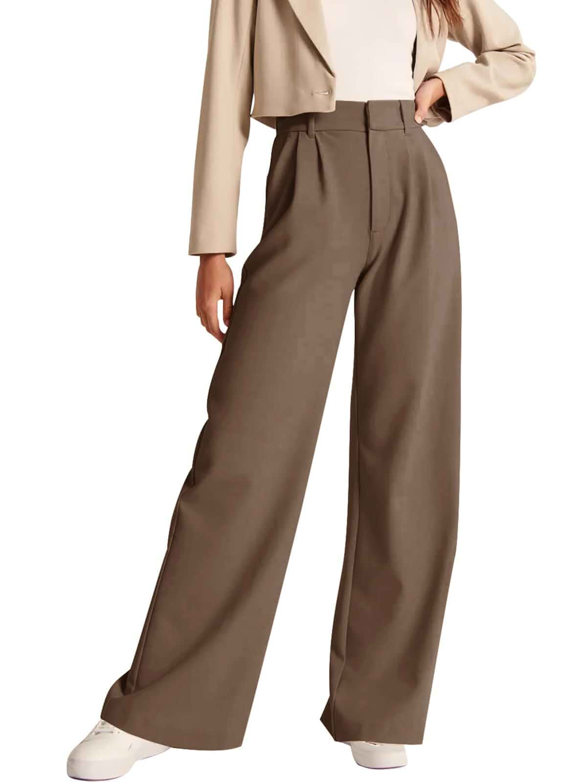 NIMIN Women Work Pants Business Casual Outfits Dress Trousers with Pockets Wide Leg Pants, Front Pleated, Office Formal Daily Wear Slacks, Professional Interview Outfits