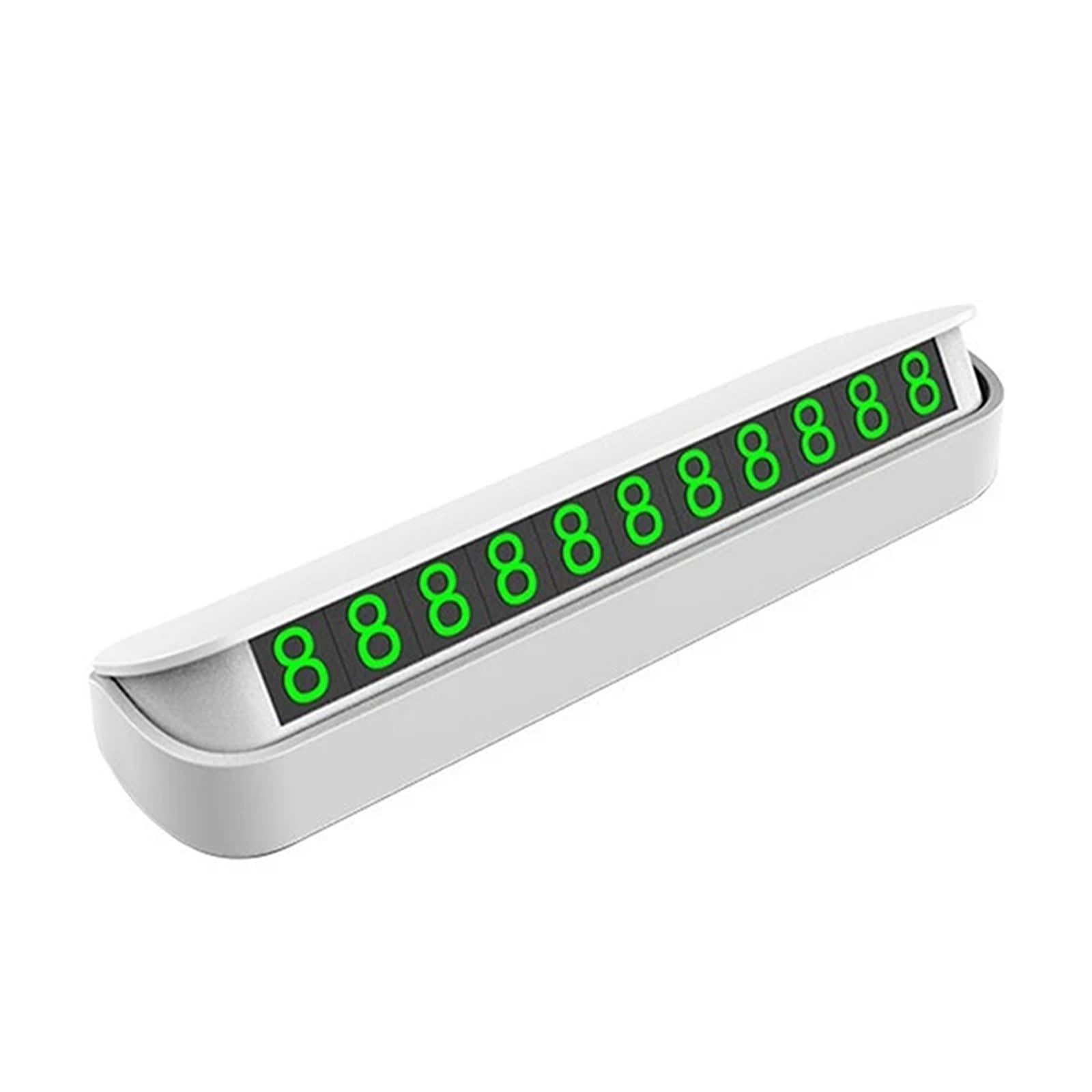 Luminous Car Temporary Parking Card Phone Number Plate Moving Telephone Park Stop Automobile Accessories for Car(White)