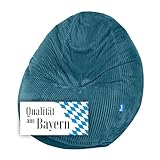 Bruni Classico Cord S in Petrol – Kinder-Sitzsack für drinnen mit Füllung, Indoor-Sitzsack aus Deutschland