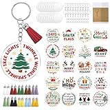 peacoblue Kit de Fabrication de Porte-Clés en Acrylique 140 pcs avec Autocollants Étanch...