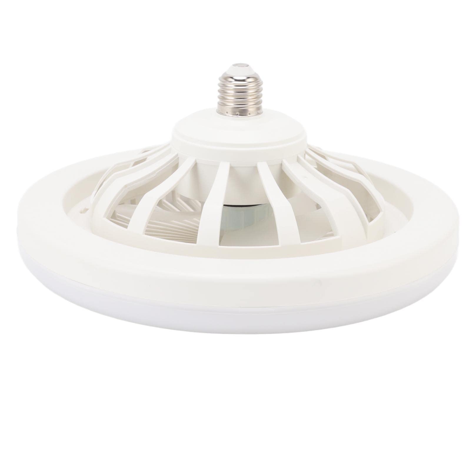Generico Ventilatore a Soffitto con Luce LED E27 36W Silenzioso Telecomando | 3 velocità, 3 tonalità di luce, ABS trasparente, Paralume PC, Motore in rame, Attacco E27, 36W, 4W, 260mm