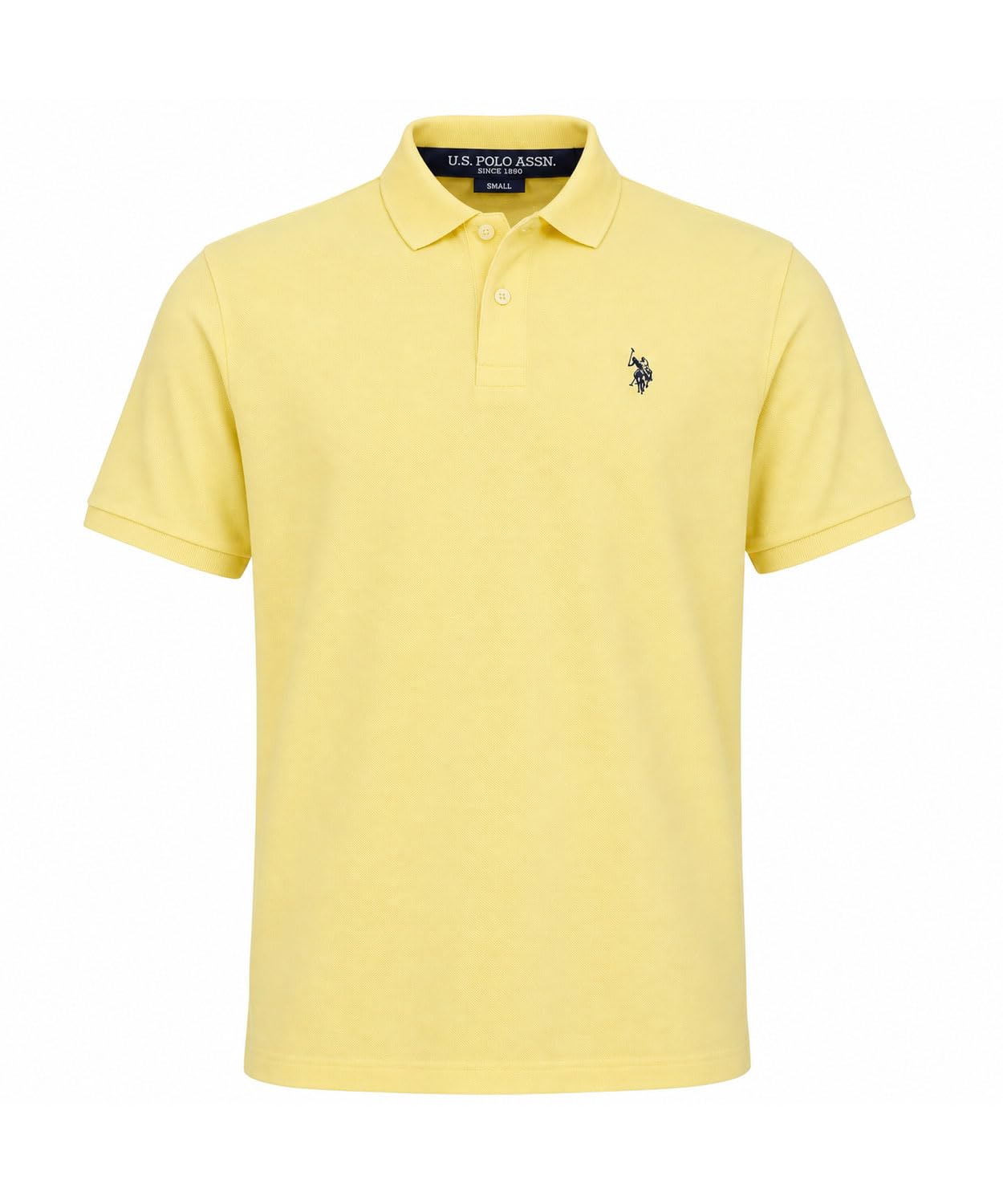 U.S. Polo Assn. Men's Classic Polo Shirt, Lemon Frost/Navy, XL