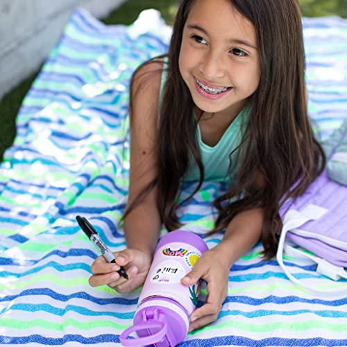 Takeya Actives Kids Insulated Stainless Steel Water Bottle With Straw Lid, 14 Ounce, Grape Purple #TOP5