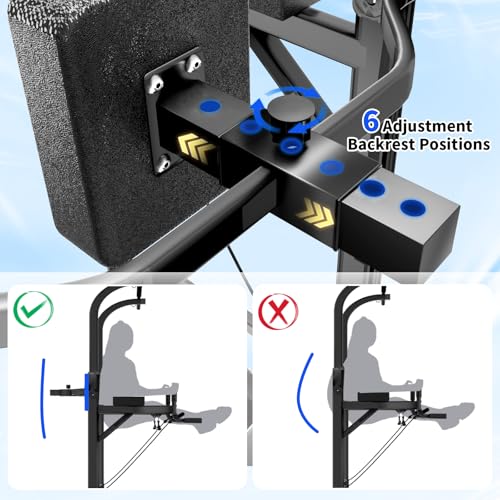 Image of Pull Up Tower Dip Station, Adjustable Free Standing Pull Up Bar, Multi-Function Power Tower for Home Gym Workout and Strength Training