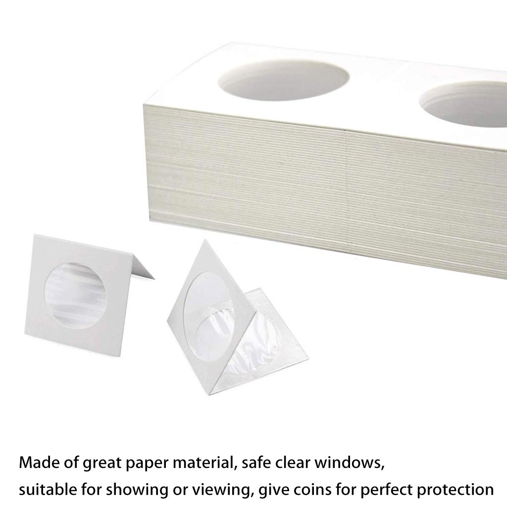 Klapki na monety – 50 szt. uchwytów kartonowych 27,5 mm do kieszeni 5 x 5 cm CS07275