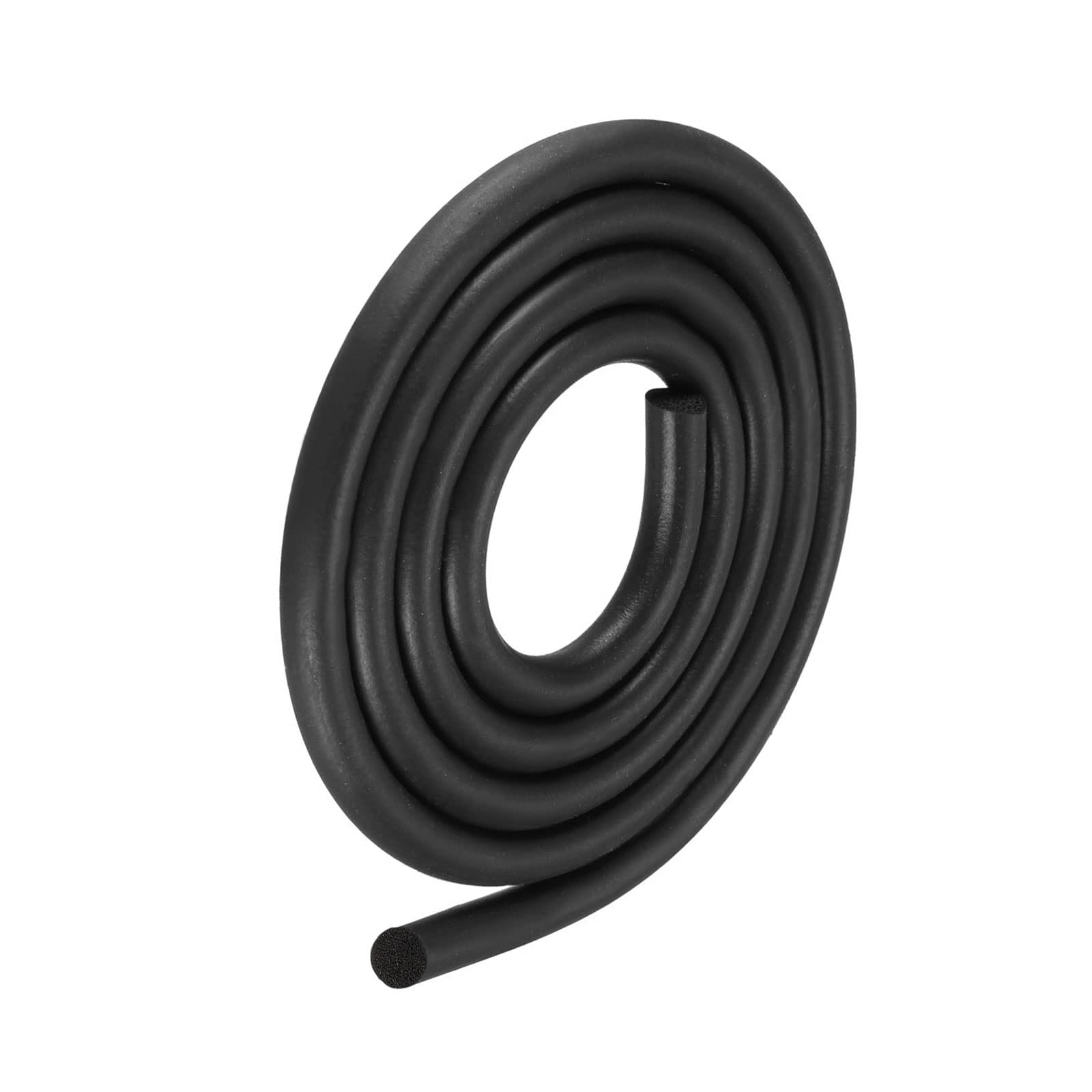 METALLIXITY Foam Rubber Weather Seal Strip (7mm Diameter x 2m Long) 1pcs, EPDM Rubber Round Seal Strip - for House Repair Door, Black