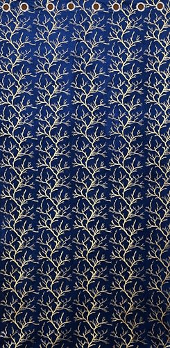 Image of Homefab India Velvet Curtains Room Darkening - Window 6 feet, Pack of 2 Curtain /Panel, Navy Blue