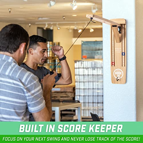 Image of GoSports Hook 21 Wall Mounted Ring Swing Game with Foldable Arm - Play Indoors or Outdoors
